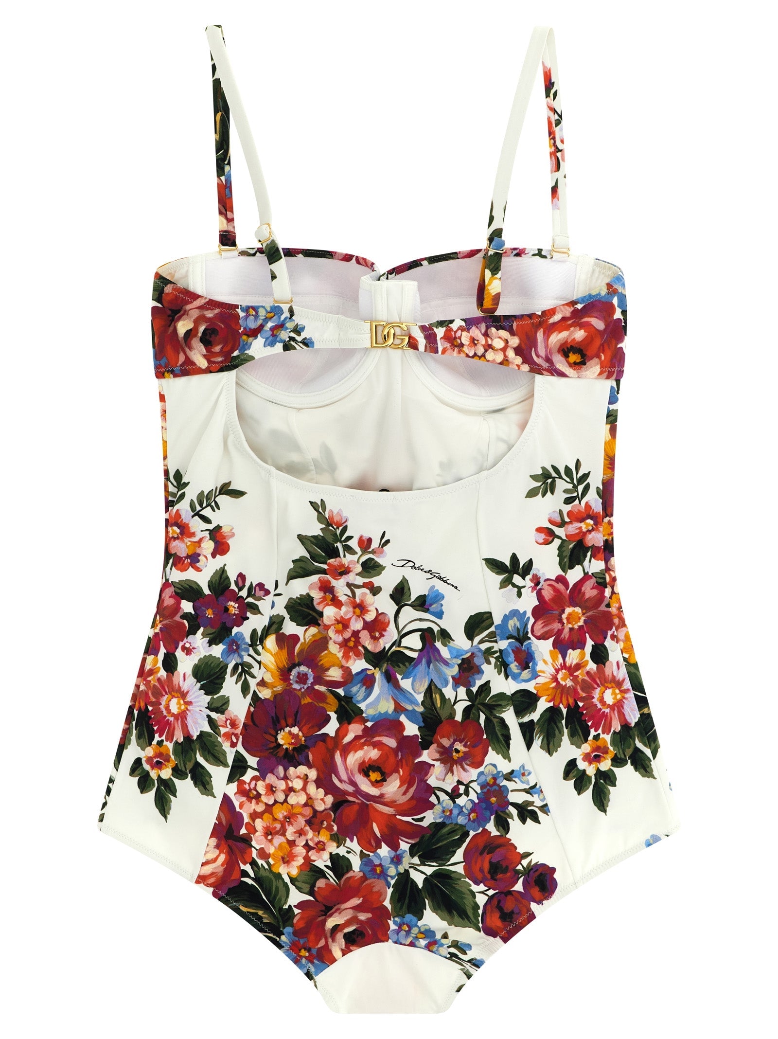 Dolce & Gabbana White Polyamide One-Piece Swimsuit