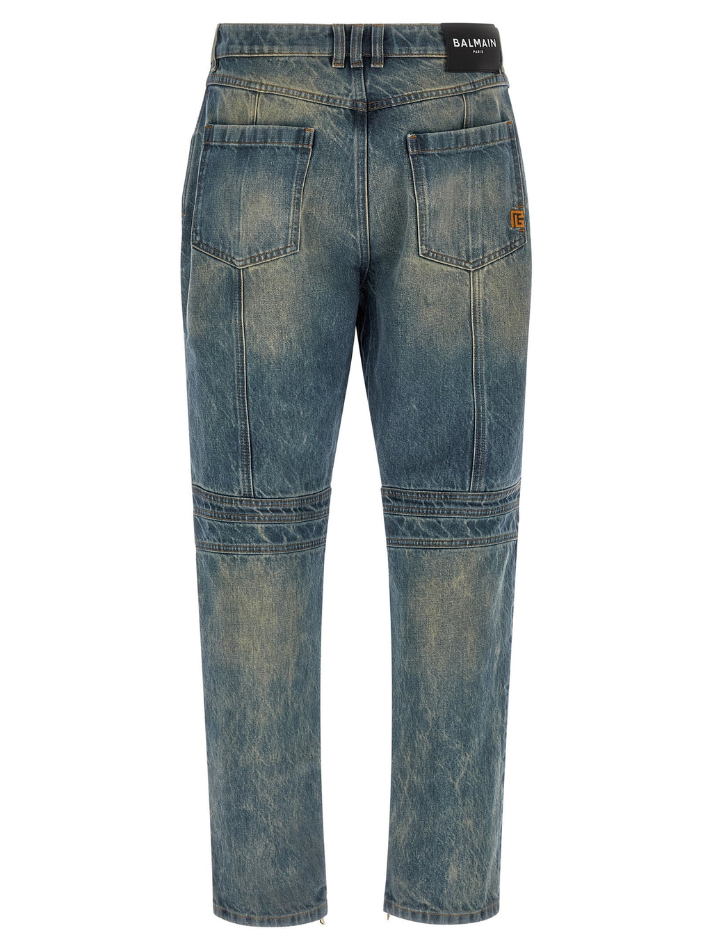 Balmain Blue Cotton Straight-Leg Jeans
