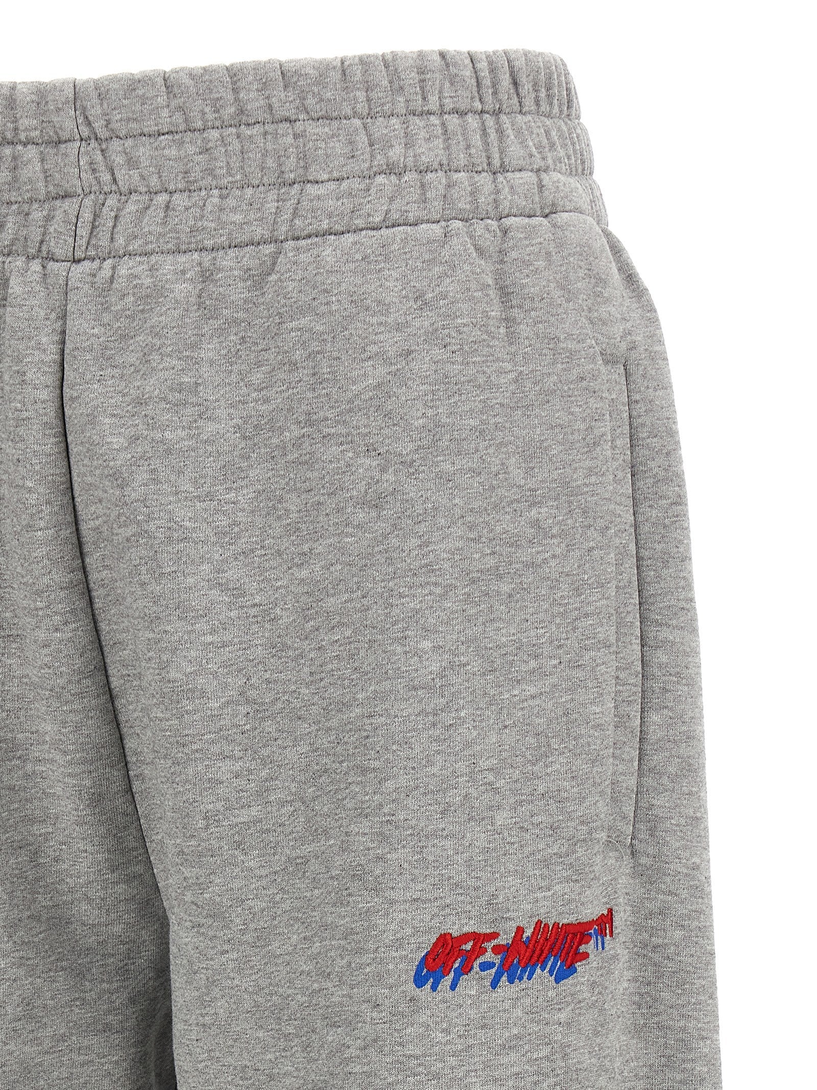 Off-White Gray Cotton Joggers (Workout Pants)