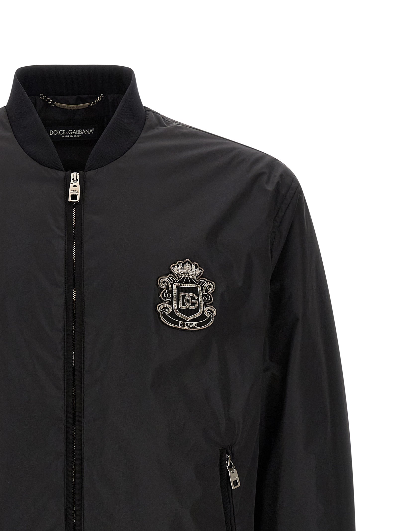 Dolce & Gabbana Black Polyamide Bomber