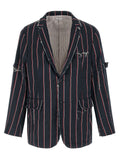 Thom Browne Blue Silk Blazer