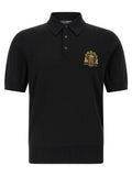 Dolce & Gabbana Black Virgin Wool Polo Shirt