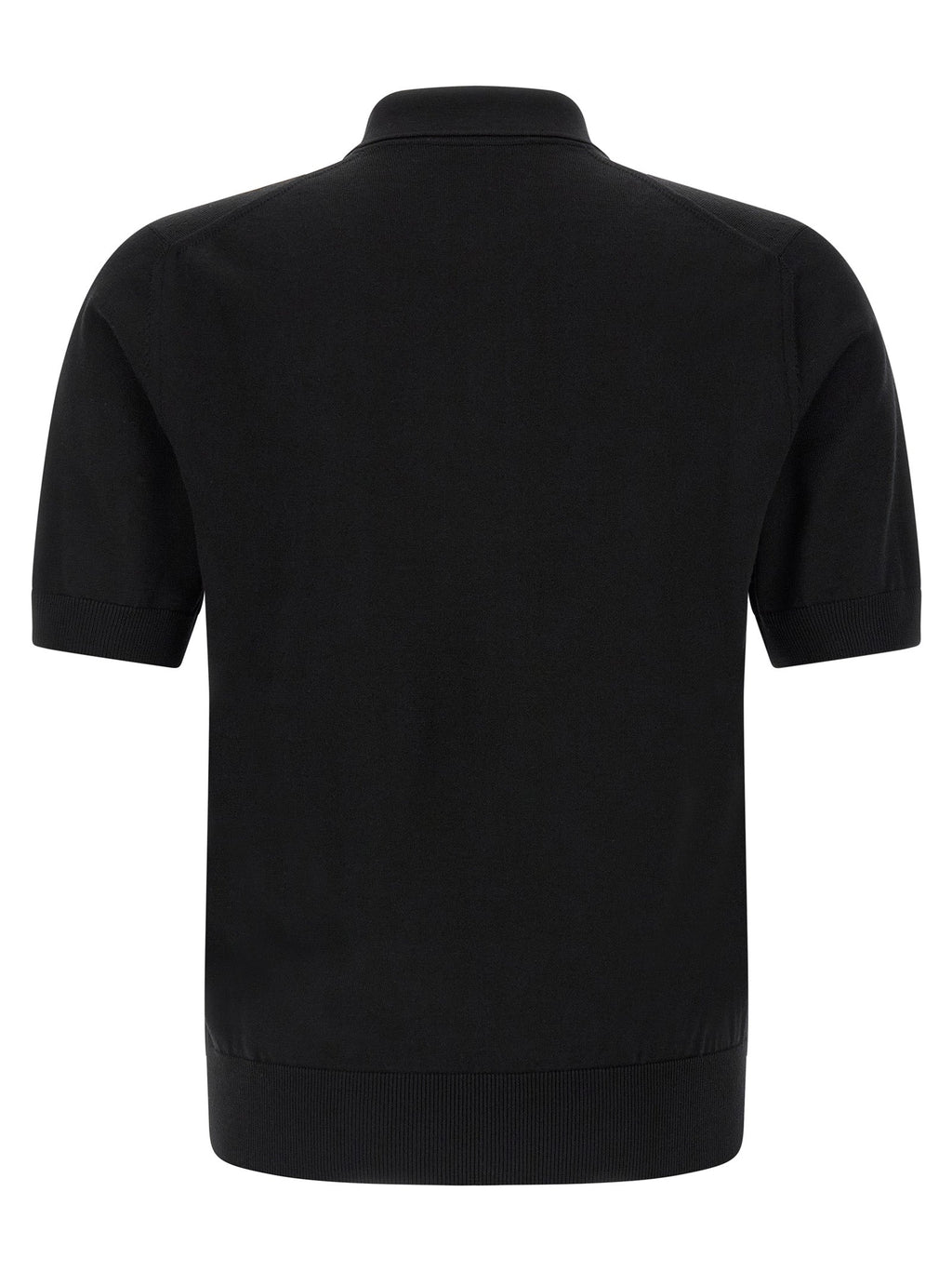 Dolce & Gabbana Black Virgin Wool Polo Shirt