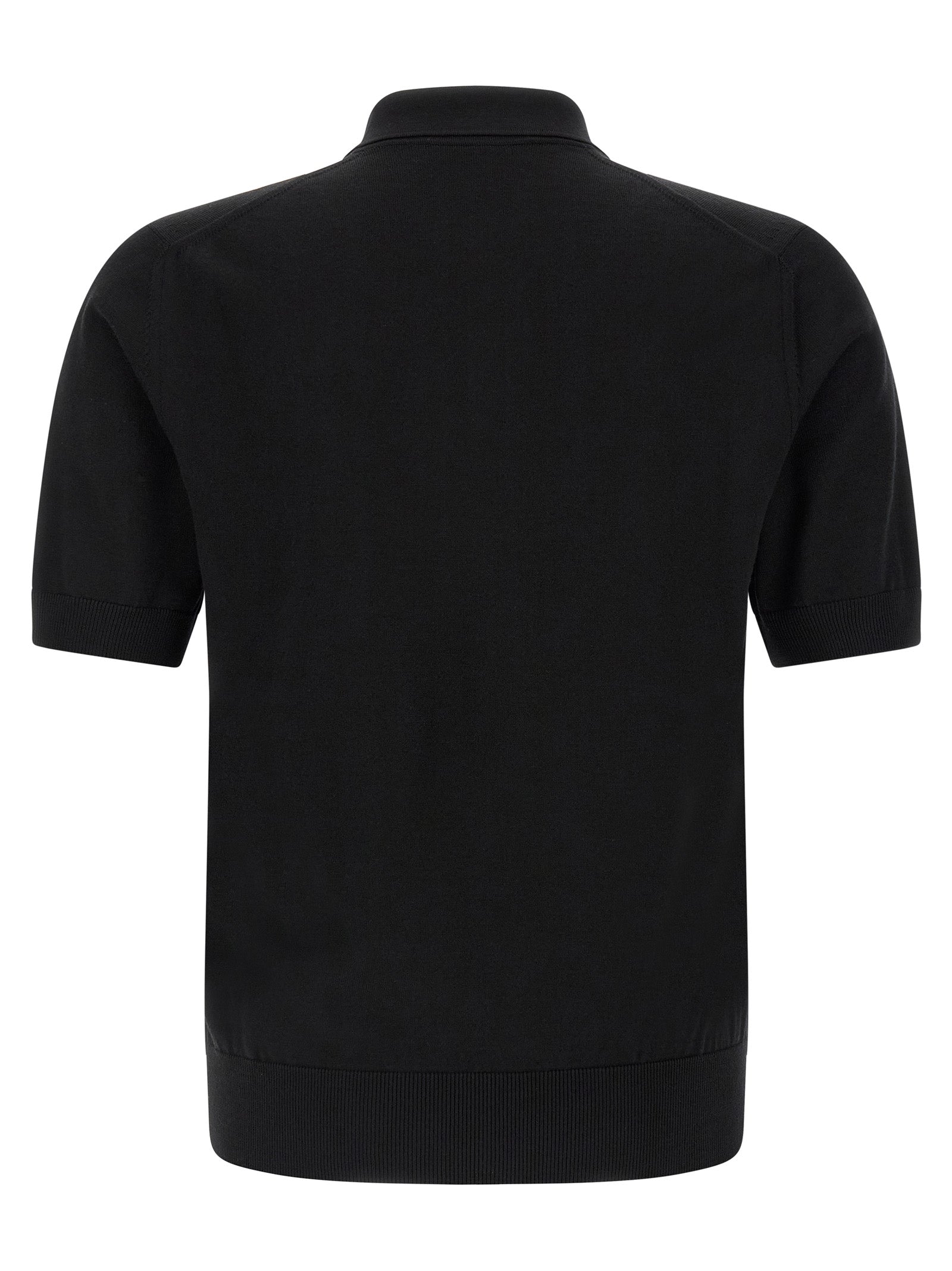 Dolce & Gabbana Black Virgin Wool Polo Shirt