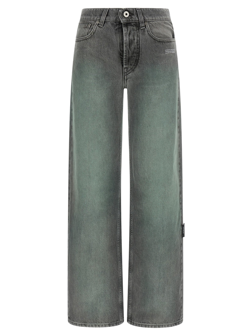 Off-White Gray Cotton Jeans Denim