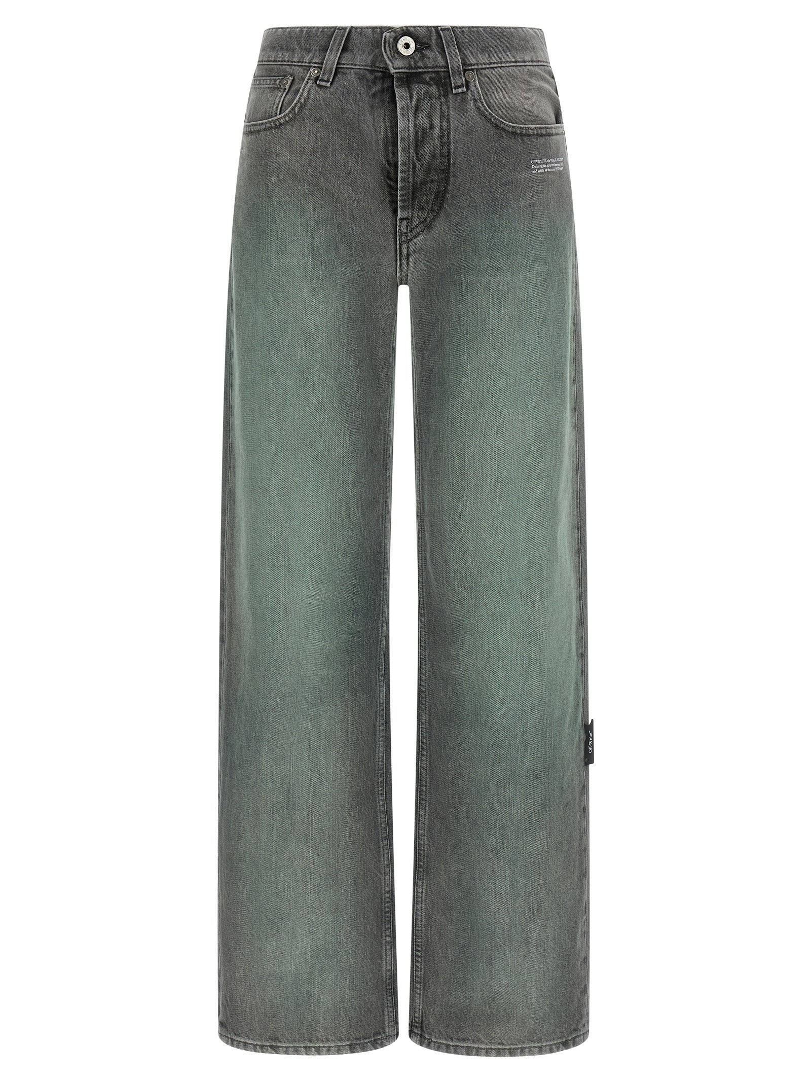 Off-White Gray Cotton Jeans Denim