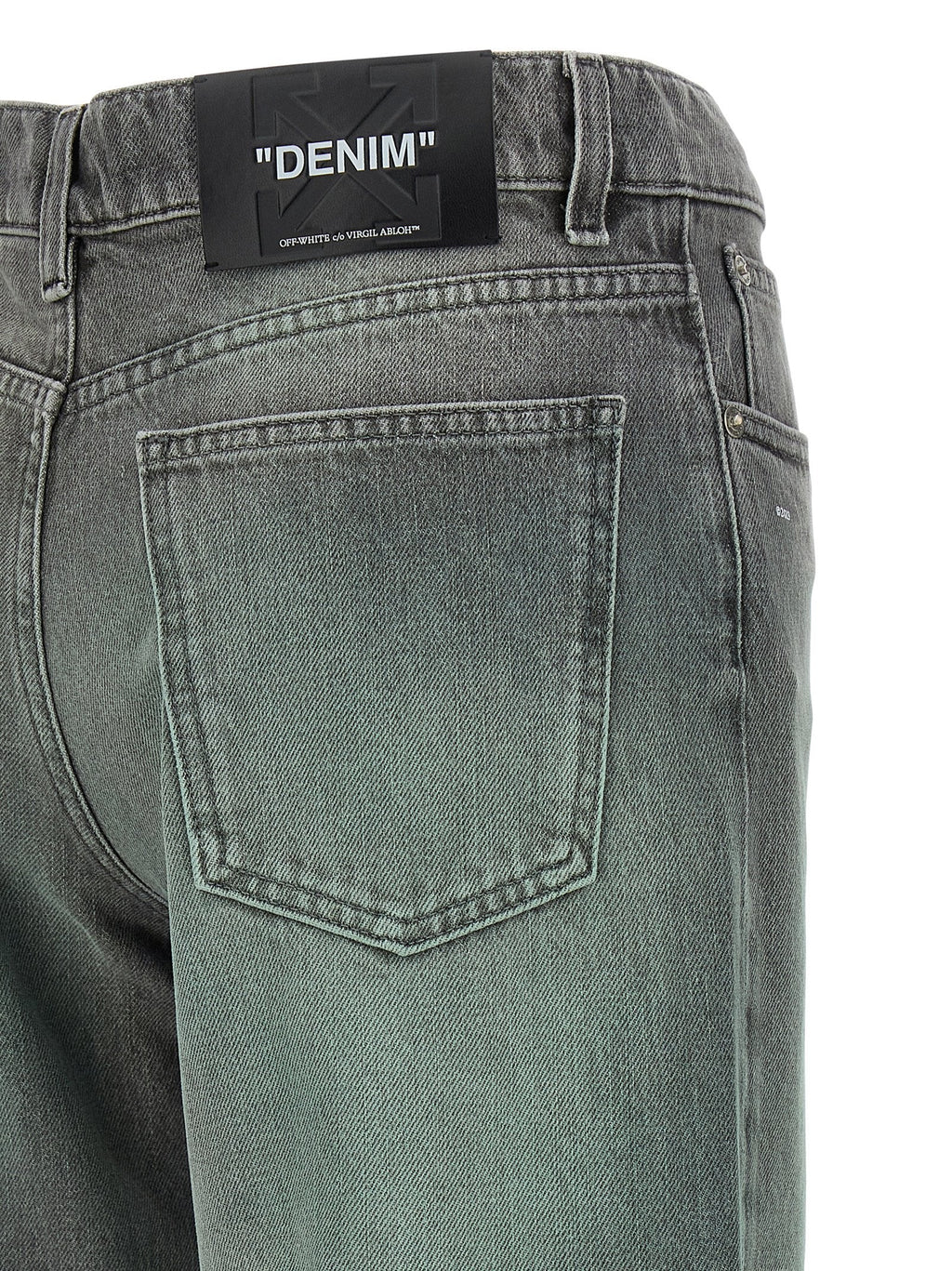 Off-White Gray Cotton Jeans Denim