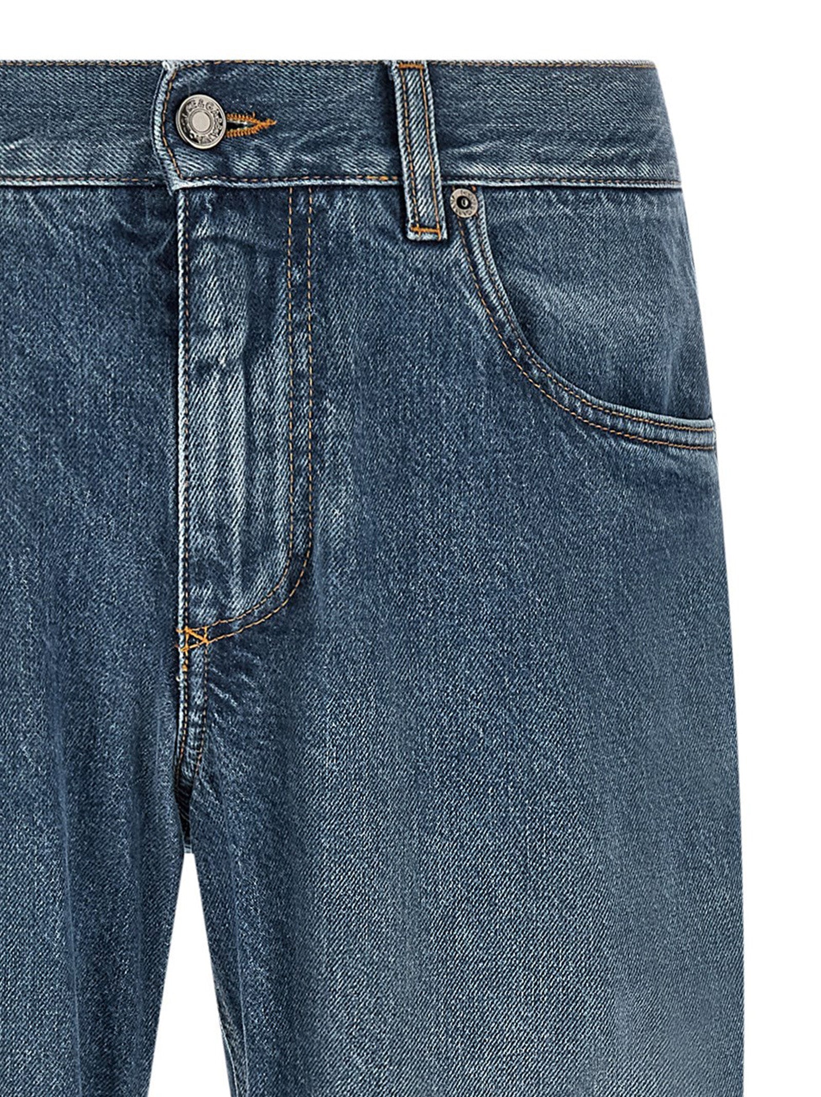 Dolce & Gabbana Blue Cotton Straight-Leg Jeans