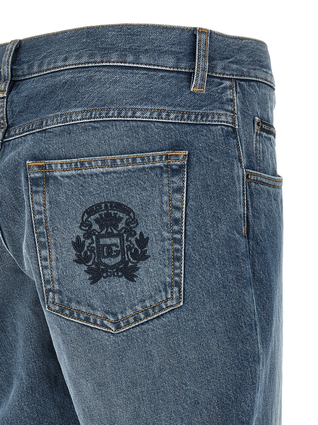 Dolce & Gabbana Blue Cotton Straight-Leg Jeans