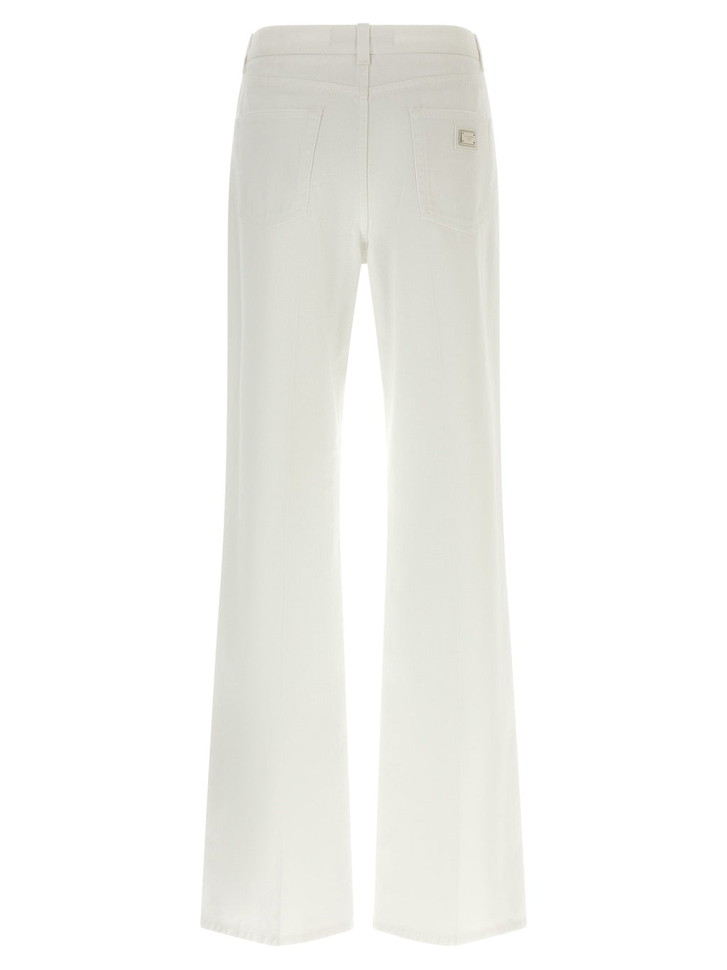Dolce & Gabbana White Cotton Flared Jeans