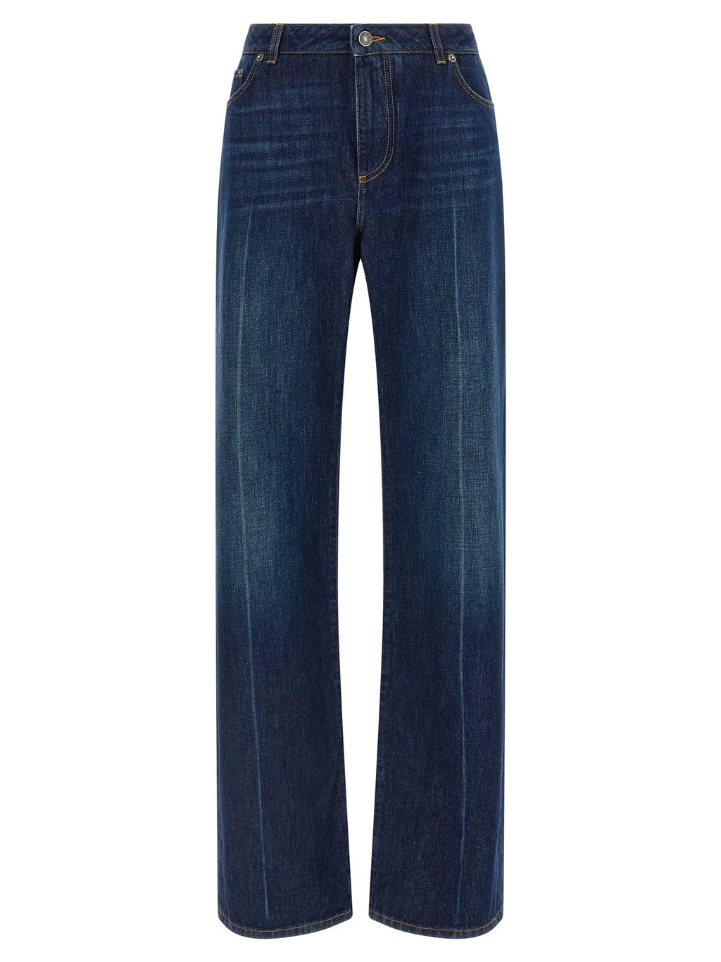 Dolce & Gabbana Blue Cotton Straight-Leg Jeans