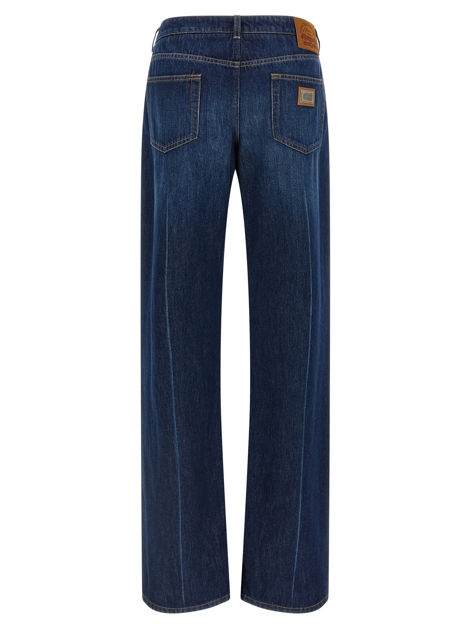 Dolce & Gabbana Blue Cotton Straight-Leg Jeans