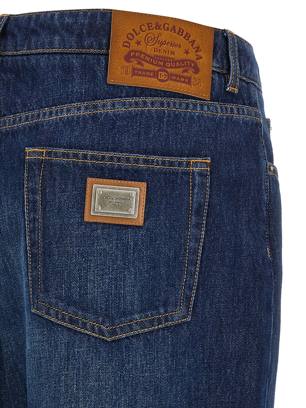 Dolce & Gabbana Blue Cotton Straight-Leg Jeans