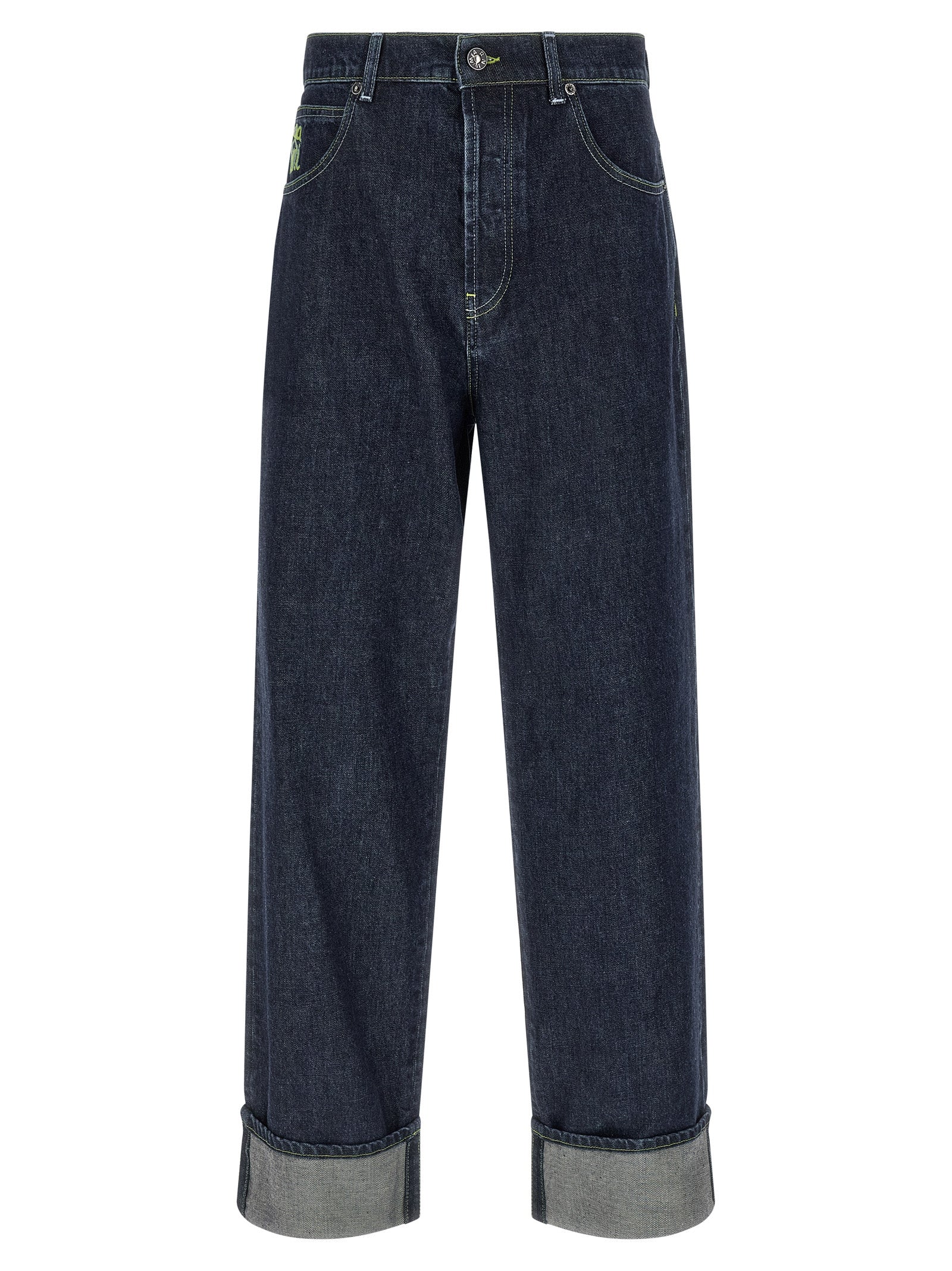 Marni Blue Cotton Straight-Leg Jeans