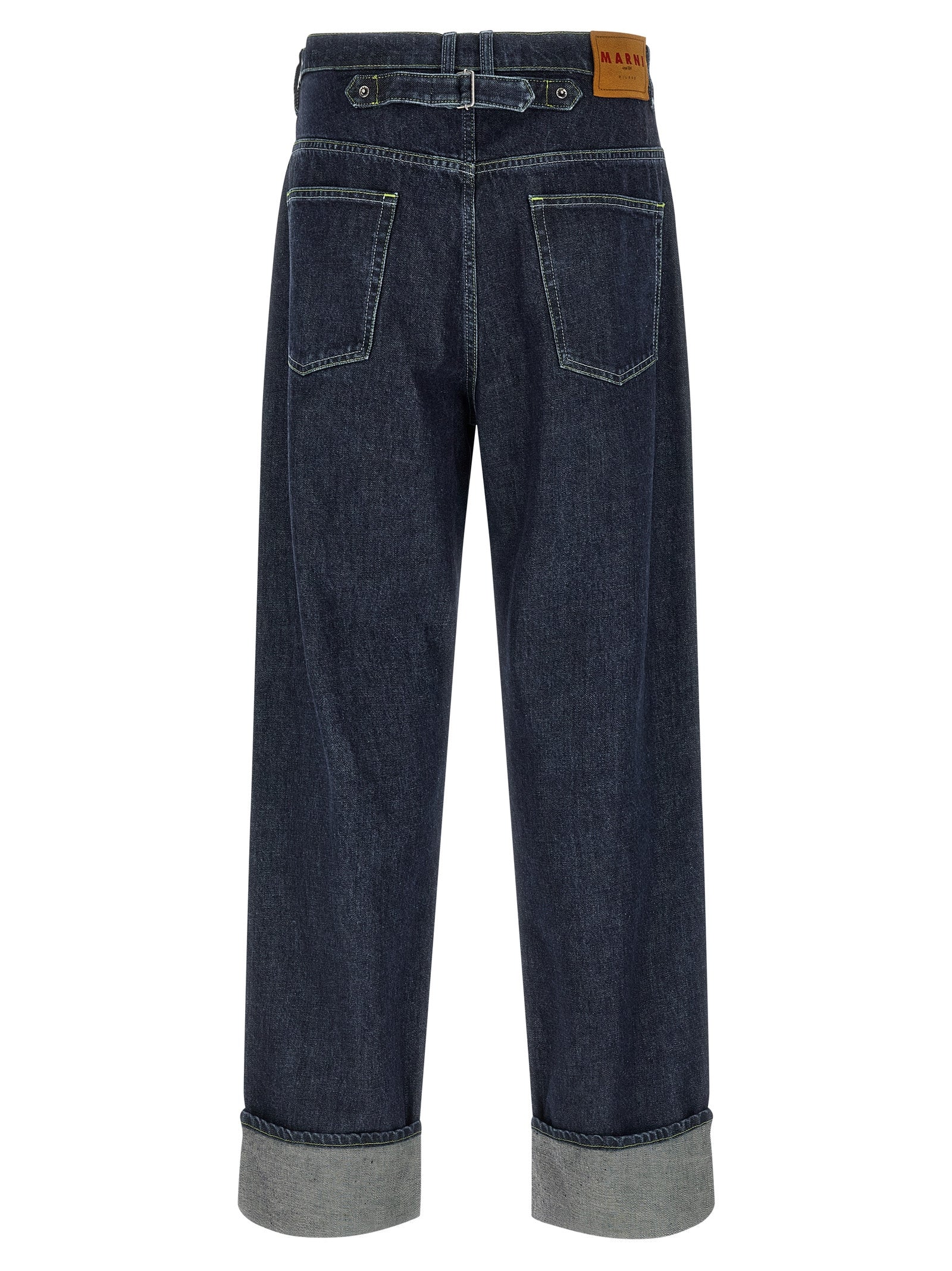 Marni Blue Cotton Straight-Leg Jeans