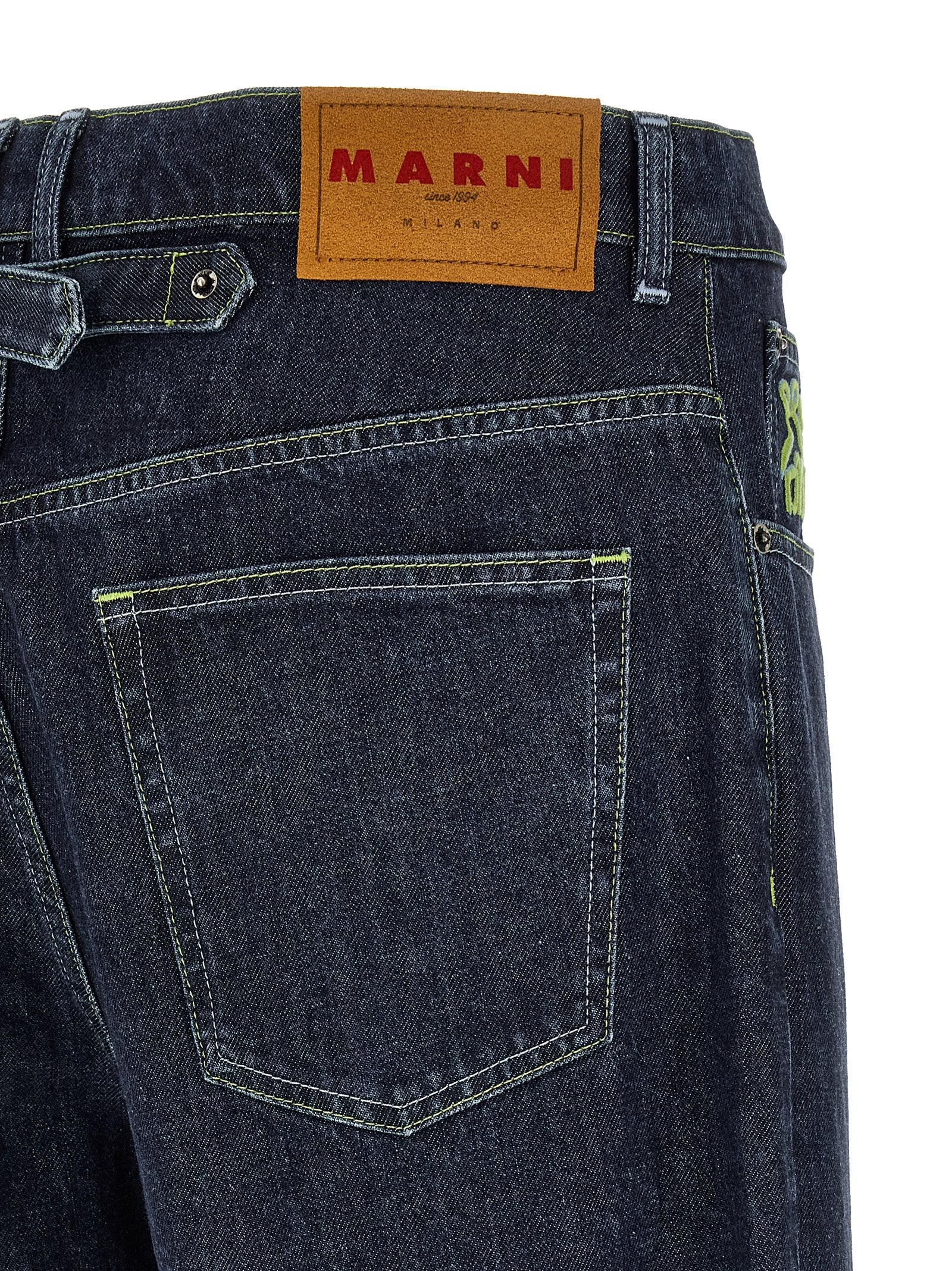Marni Blue Cotton Straight-Leg Jeans