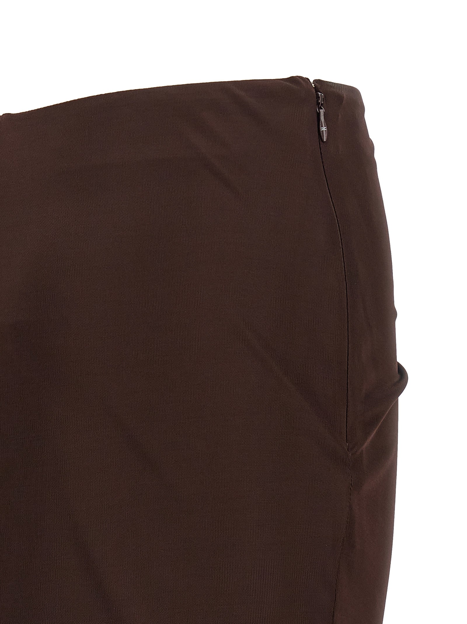 Elisabetta Franchi Brown Viscose Mini Skirt