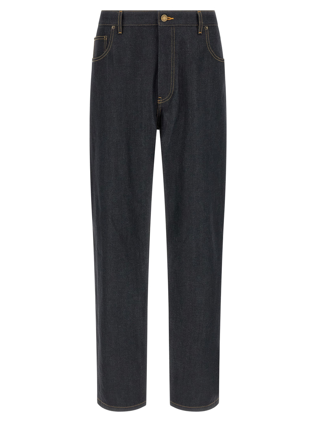 Thom Browne Blue Cotton High-Waisted Jean