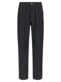 Thom Browne Blue Cotton High-Waisted Jean