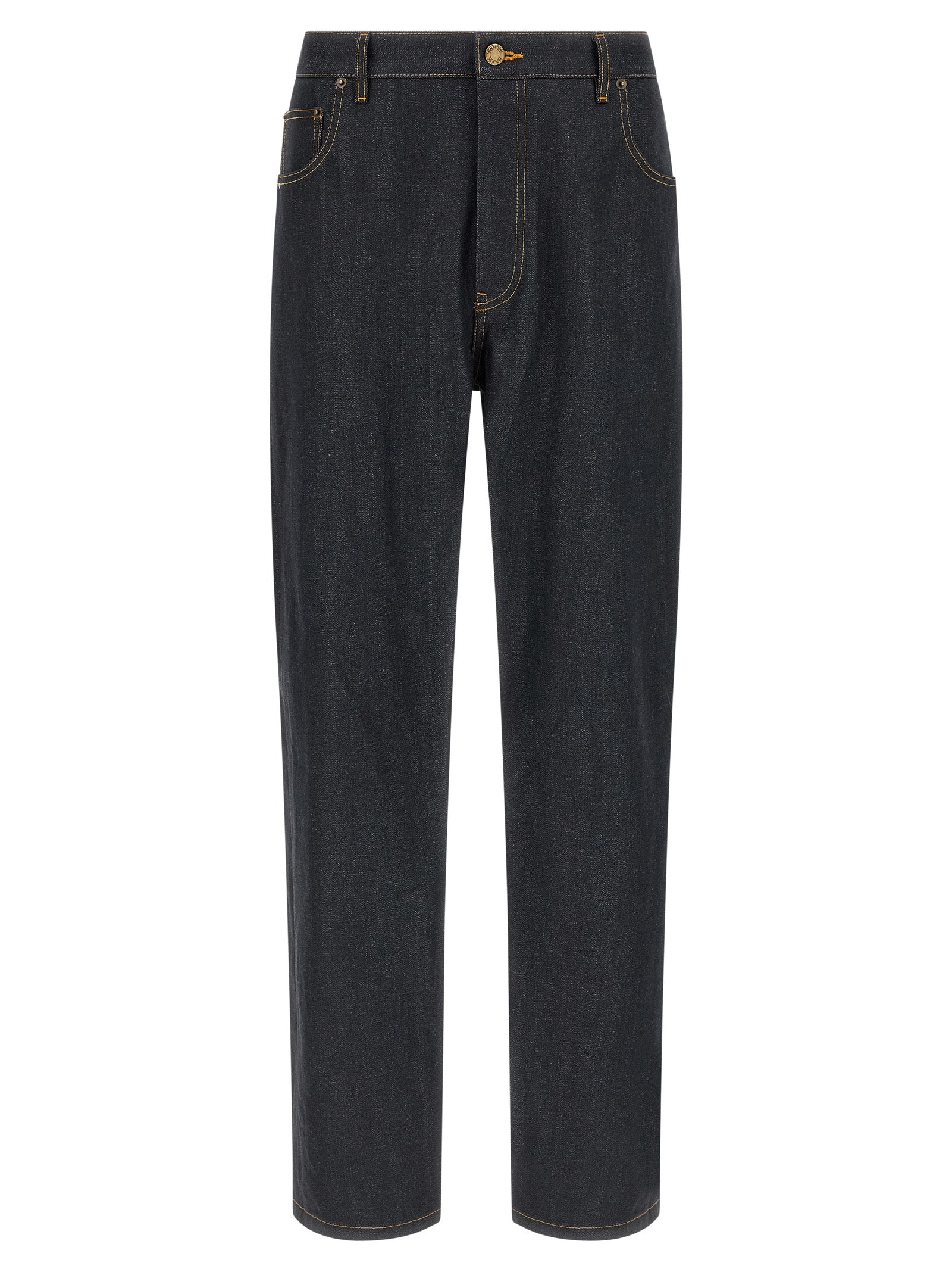 Thom Browne Blue Cotton High-Waisted Jean