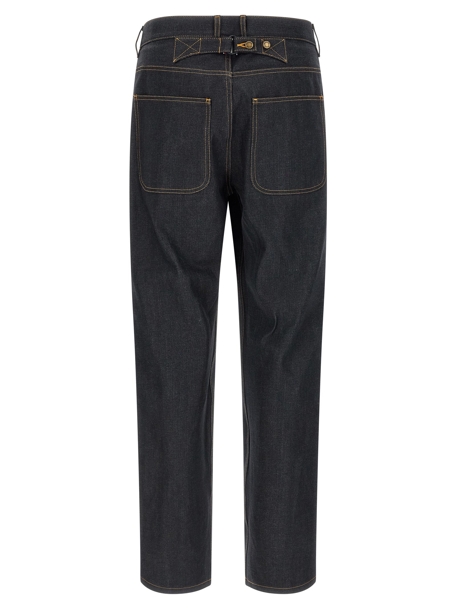 Thom Browne Blue Cotton High-Waisted Jean