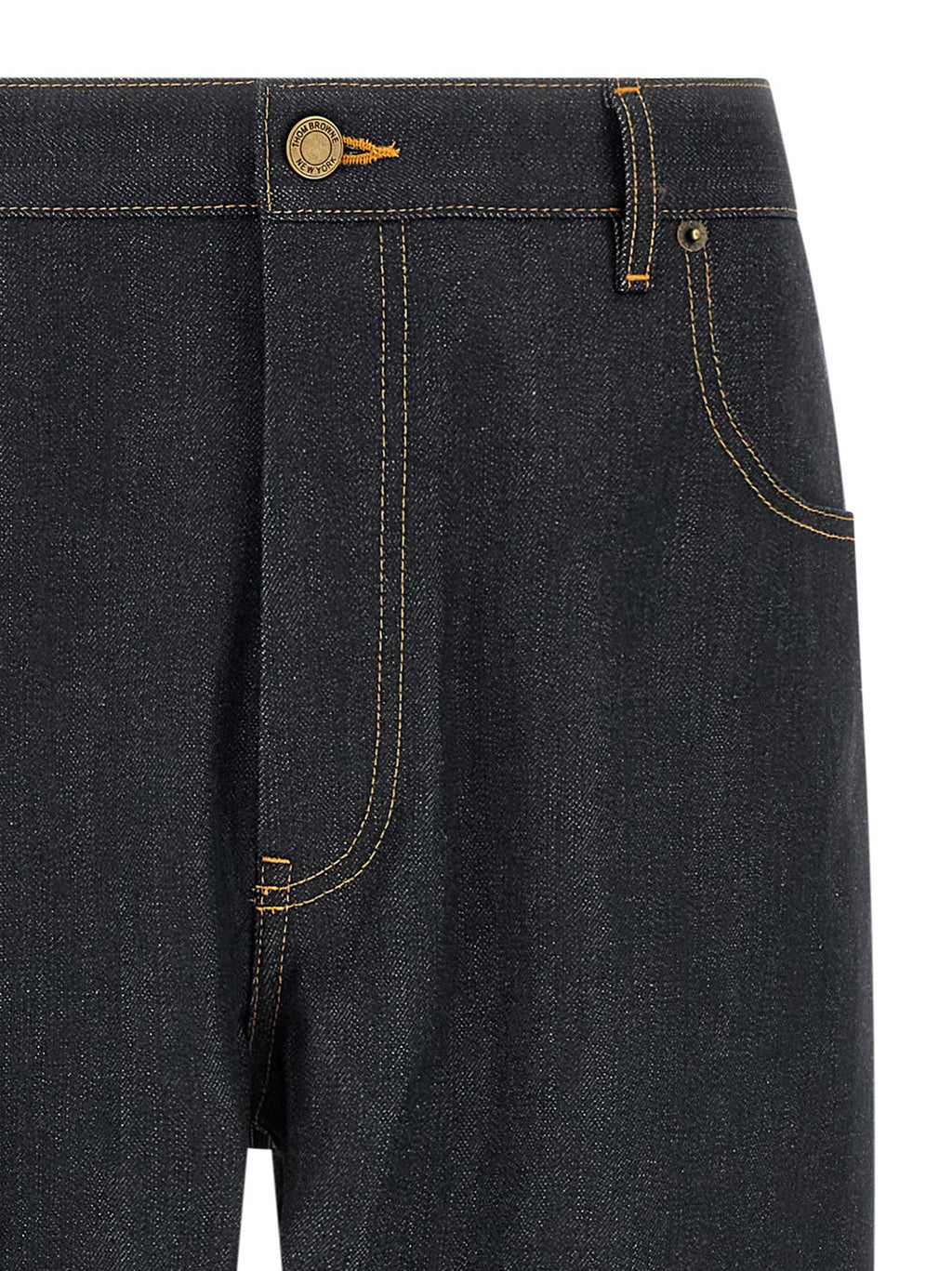 Thom Browne Blue Cotton High-Waisted Jean