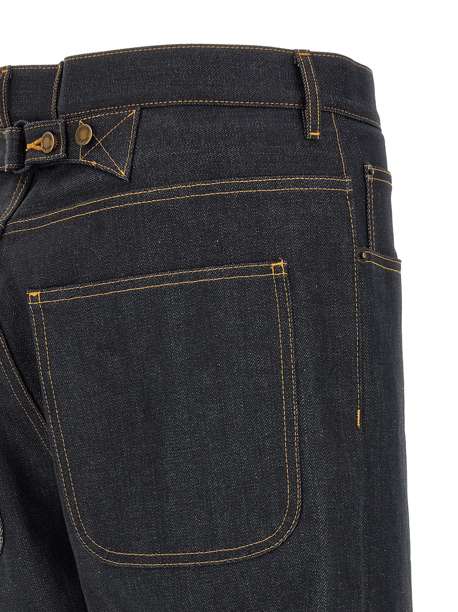 Thom Browne Blue Cotton High-Waisted Jean