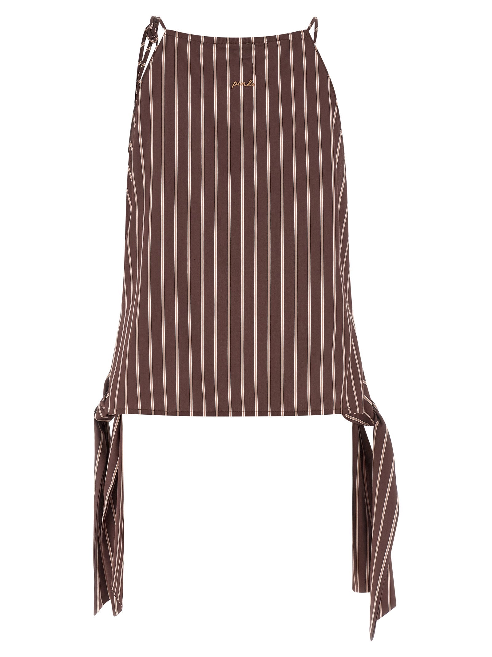 PINKO Brown Viscose Sleeveles T-Shirt
