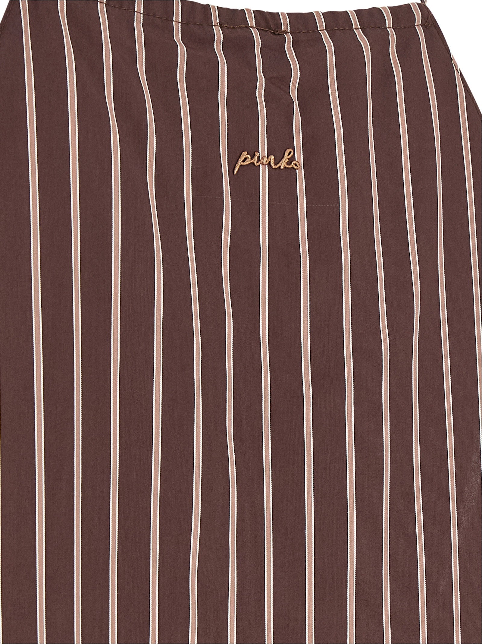 PINKO Brown Viscose Sleeveles T-Shirt