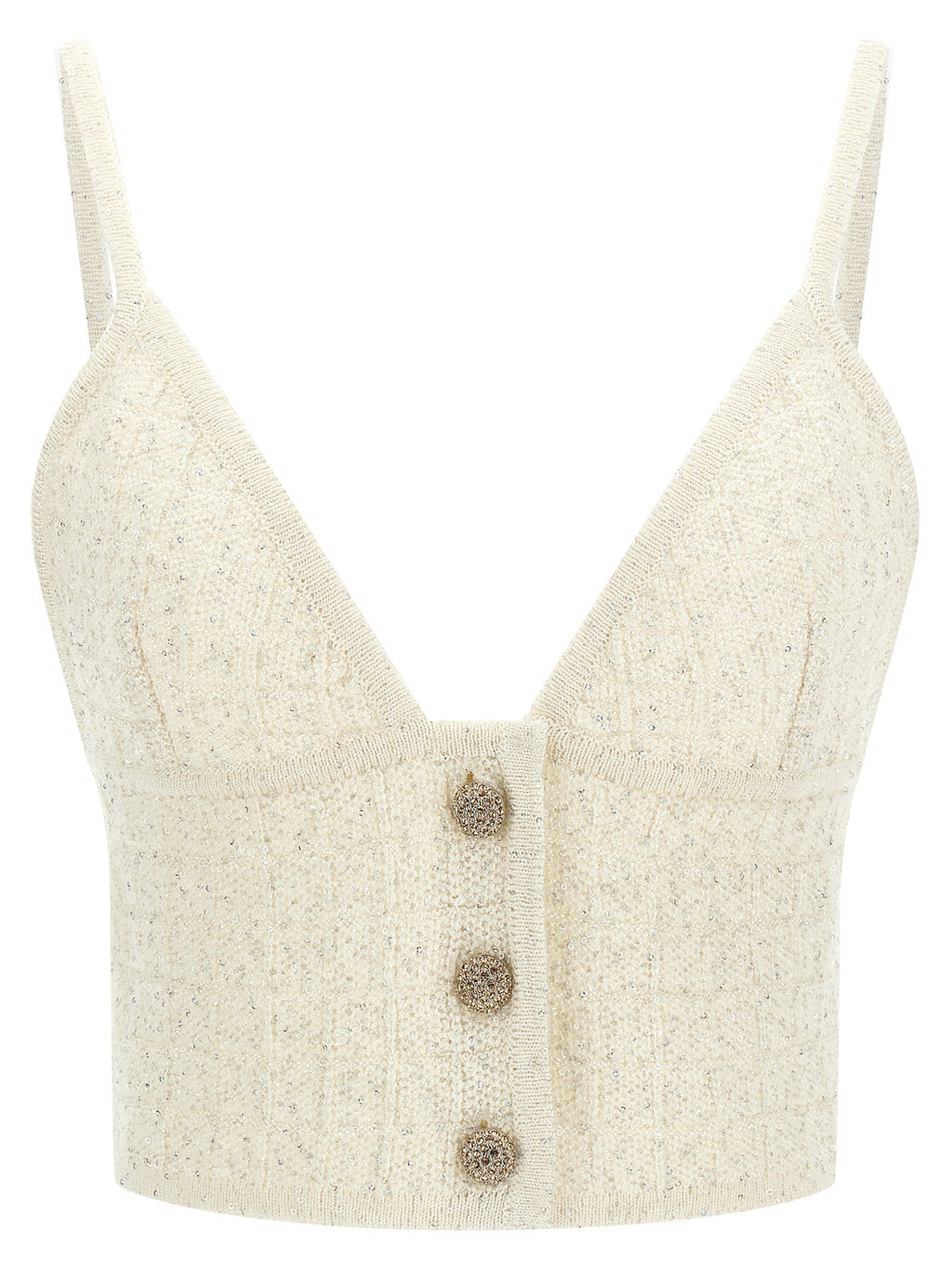 Alessandra Rich White Polyester Tank Tops