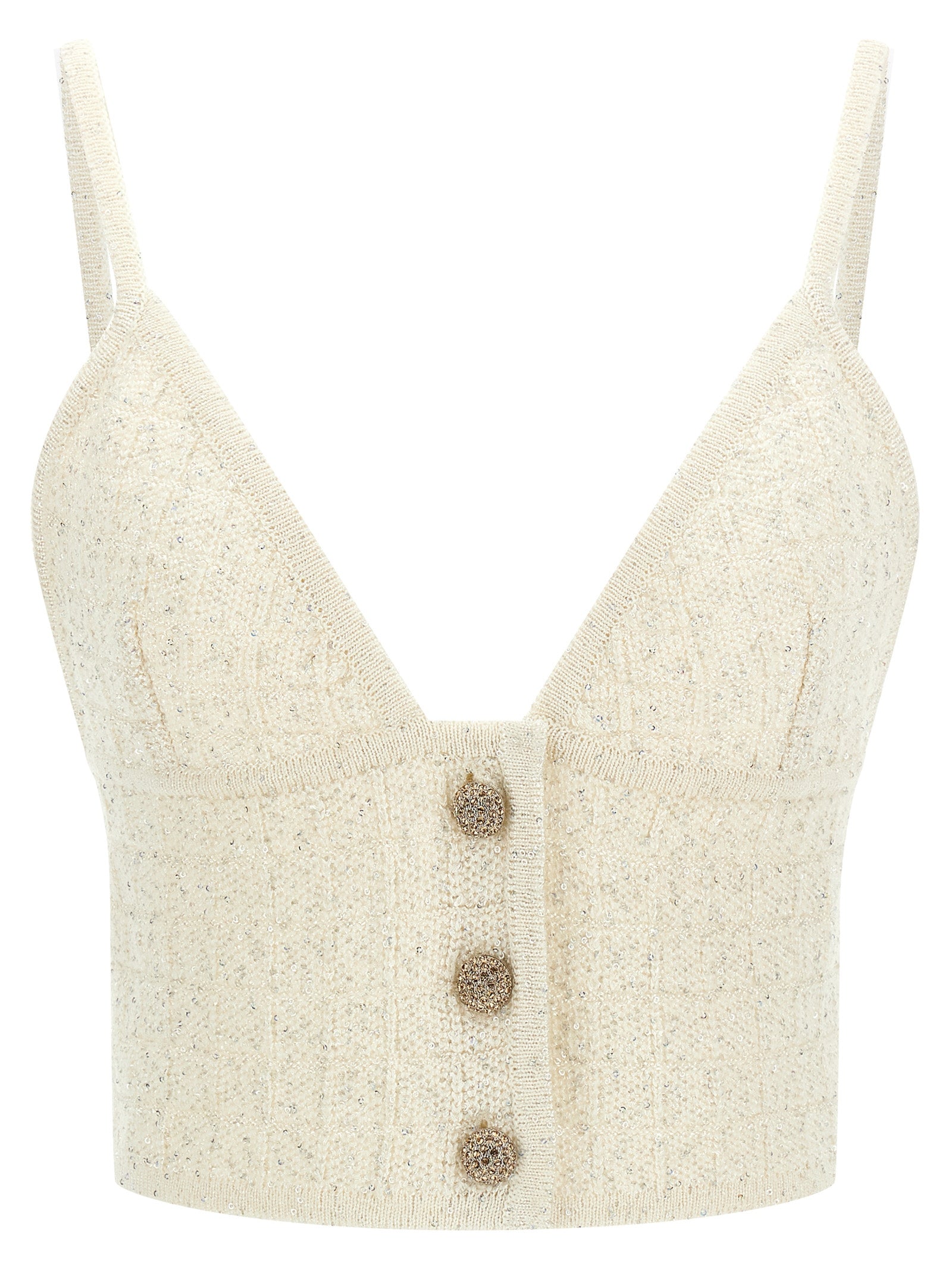 Alessandra Rich White Polyester Tank Tops