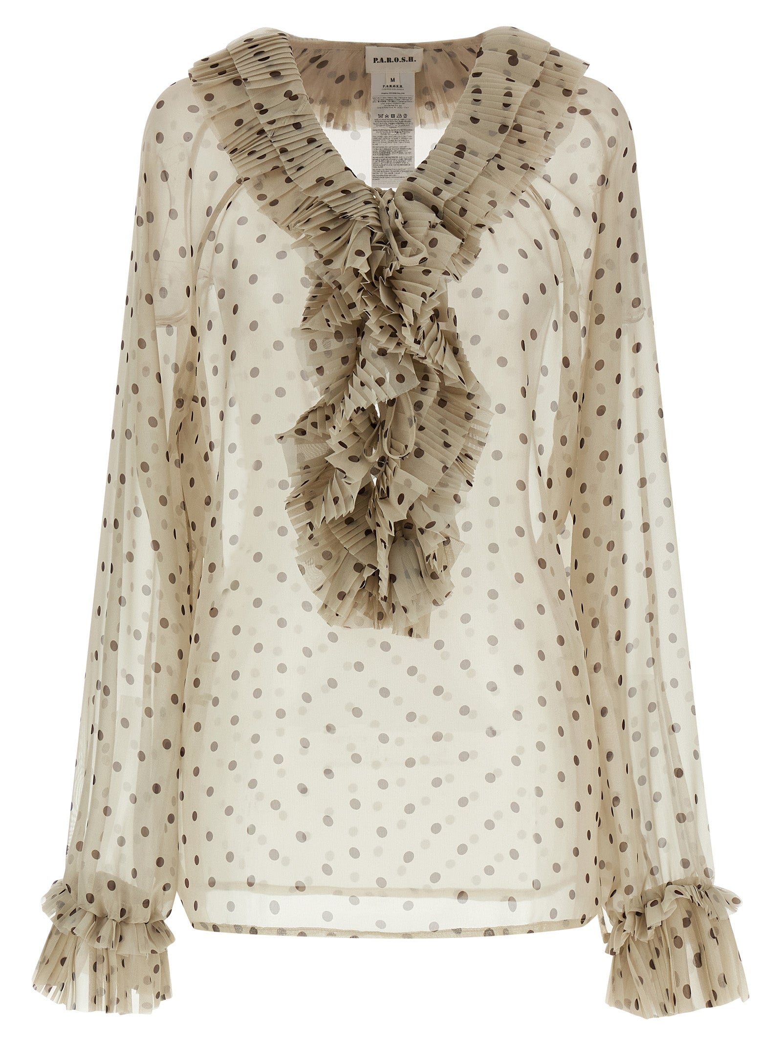 P.A.R.O.S.H. Beige Polyester Blouse