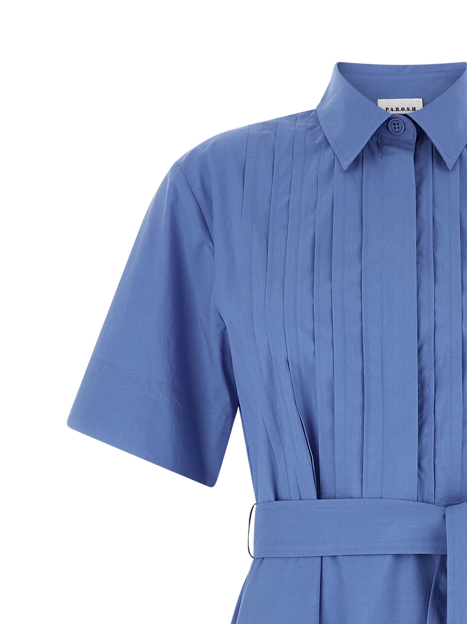 P.A.R.O.S.H. Blue Cotton Midi Dress