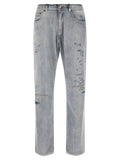 MM6 Maison Margiela Blue Cotton Relaxed Fit Jeans