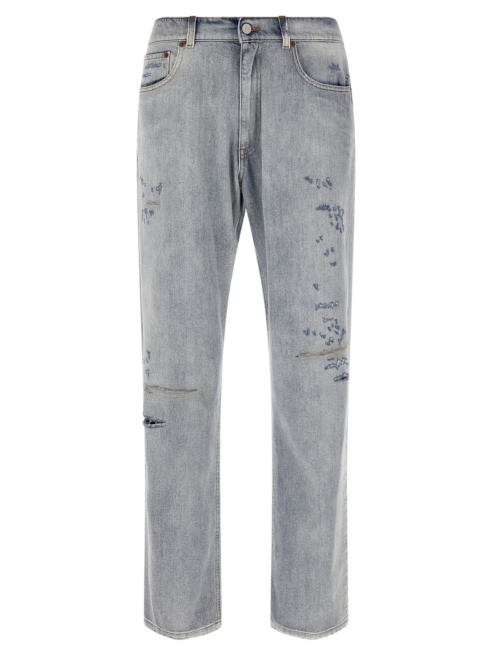MM6 Maison Margiela Blue Cotton Relaxed Fit Jeans