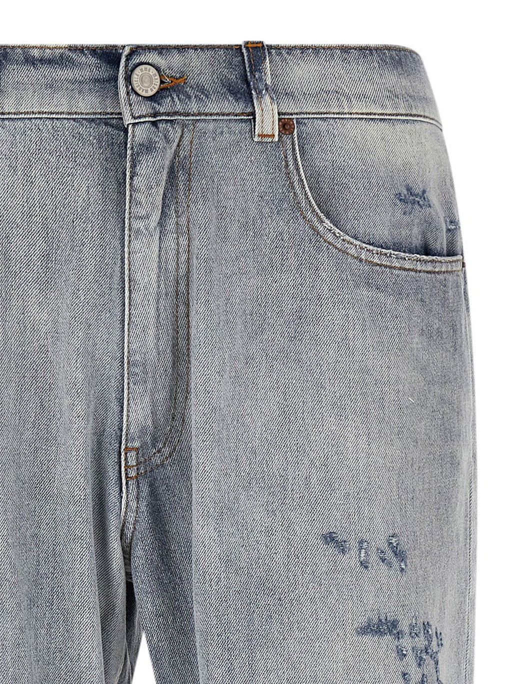 MM6 Maison Margiela Blue Cotton Relaxed Fit Jeans