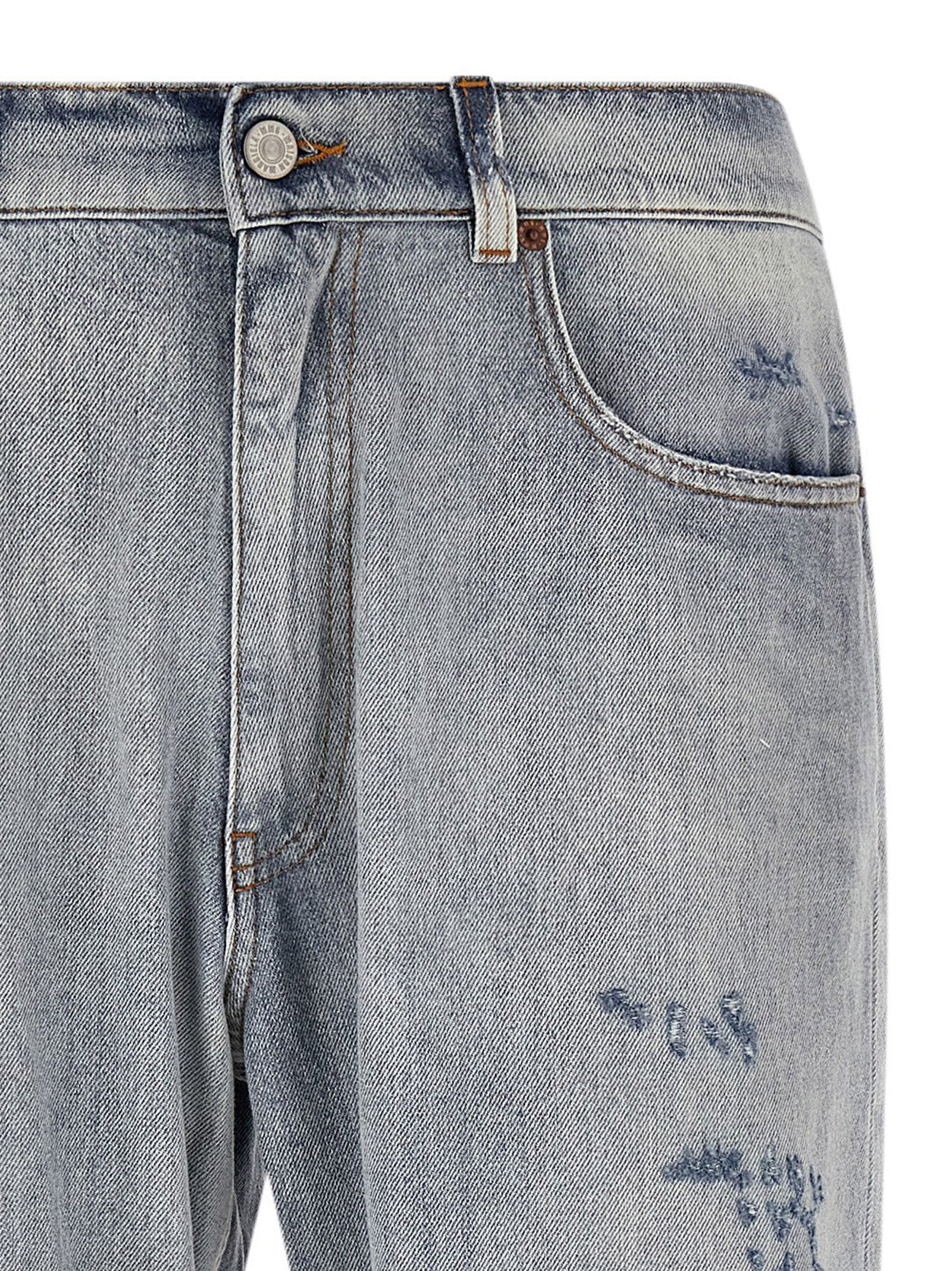 MM6 Maison Margiela Blue Cotton Relaxed Fit Jeans