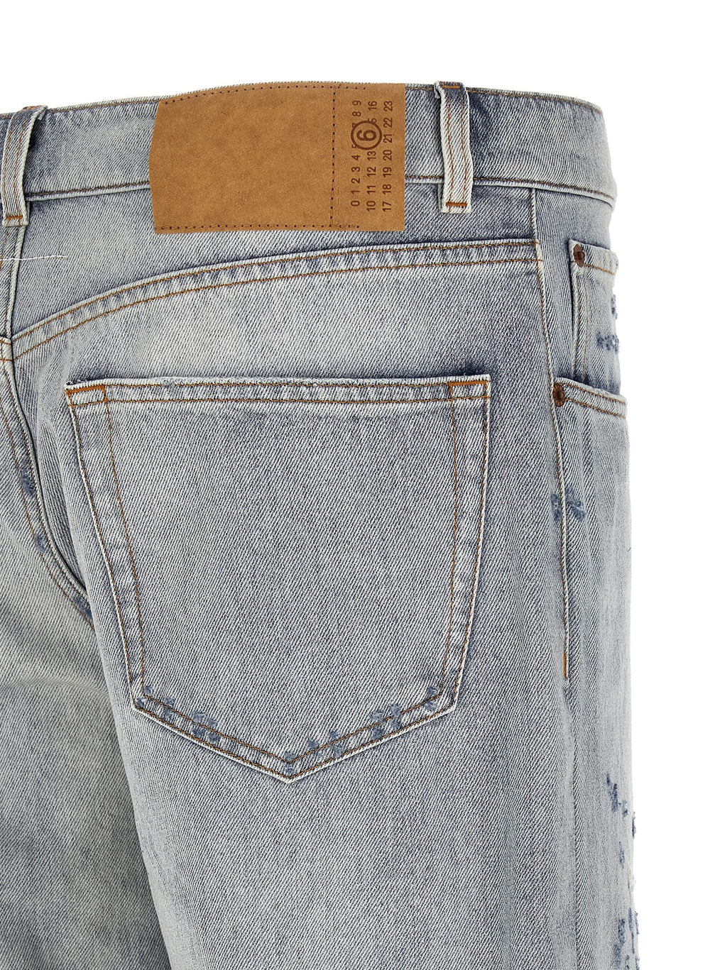 MM6 Maison Margiela Blue Cotton Relaxed Fit Jeans