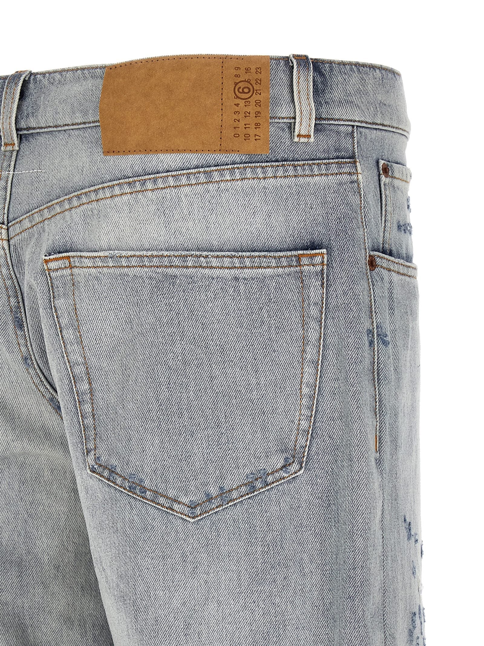MM6 Maison Margiela Blue Cotton Relaxed Fit Jeans