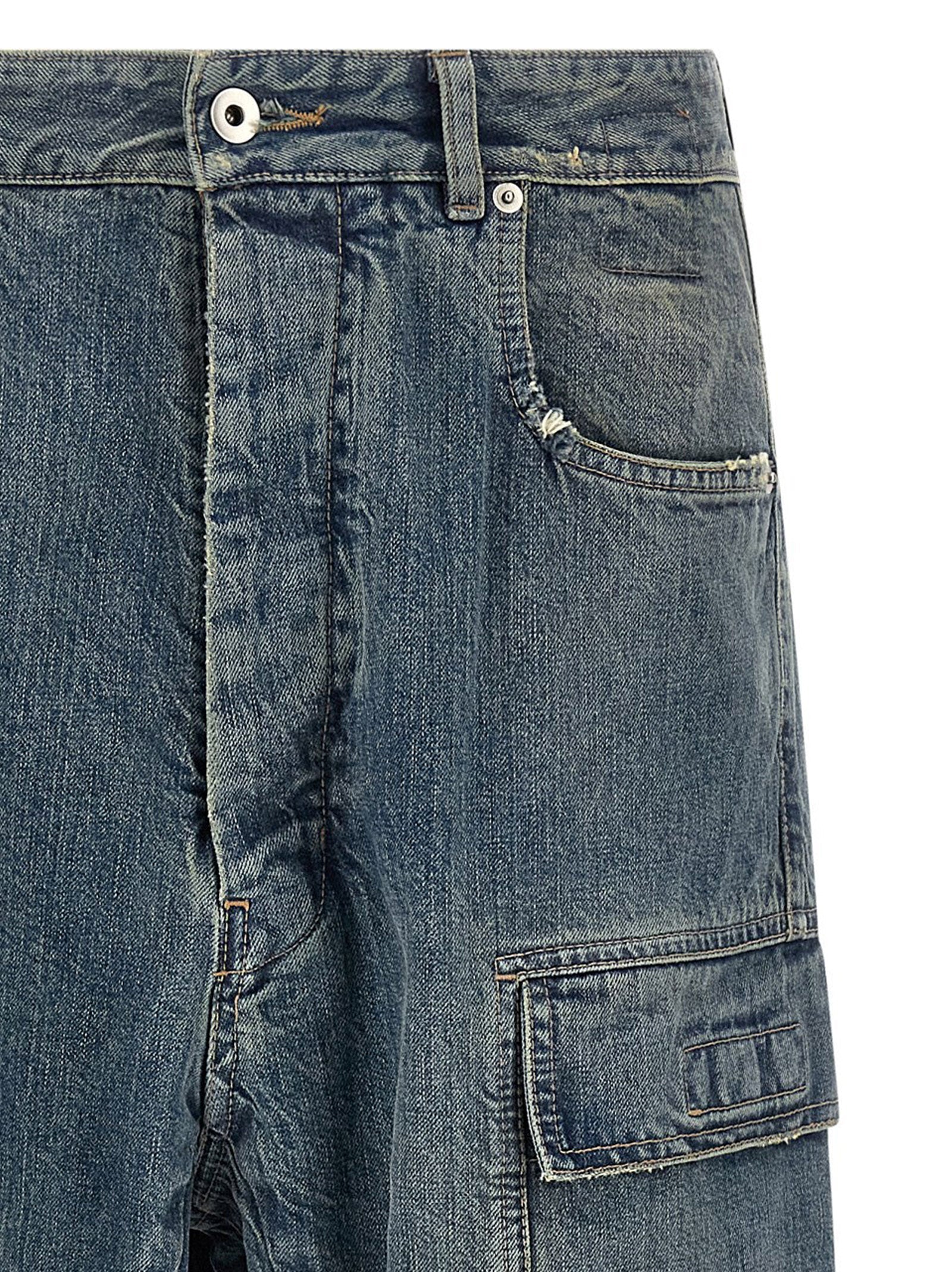 DRKSHDW Blue Cotton Cargo Pants