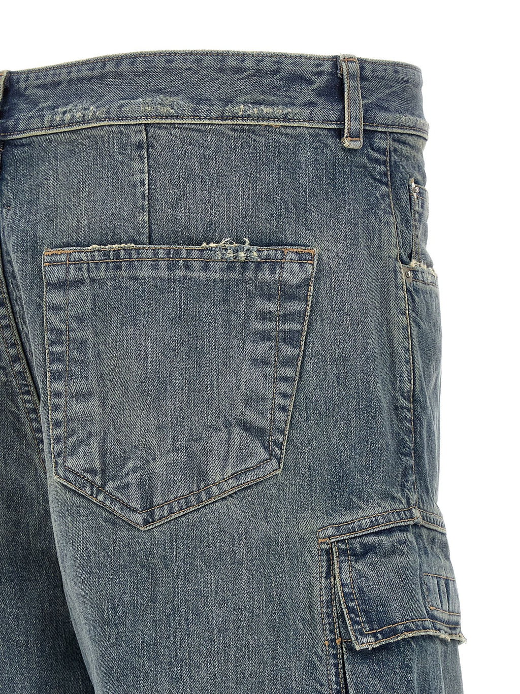 DRKSHDW Blue Cotton Cargo Pants