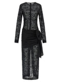 Alessandra Rich Black Viscose Long Dress