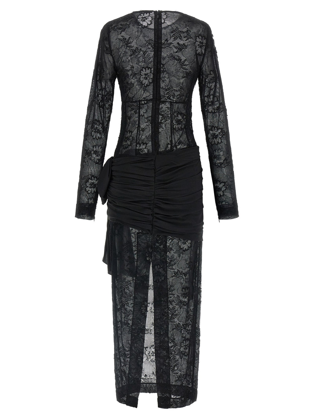 Alessandra Rich Black Viscose Long Dress