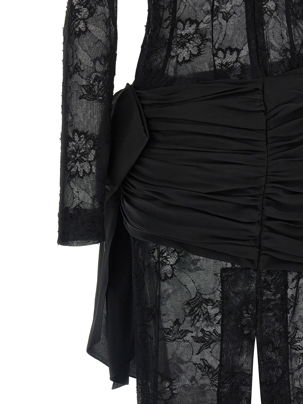 Alessandra Rich Black Viscose Long Dress