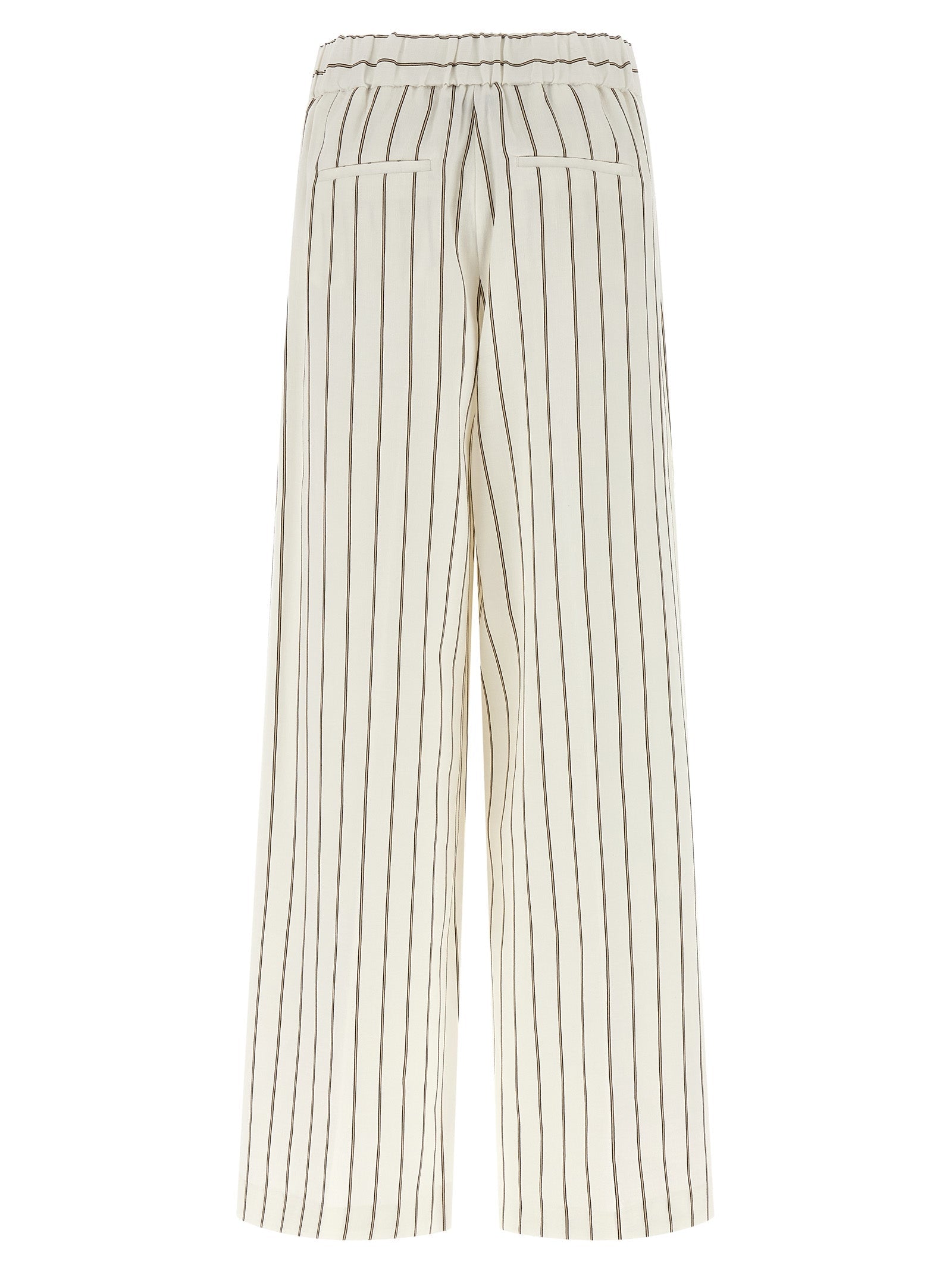 Peserico White Linen Casual Pants