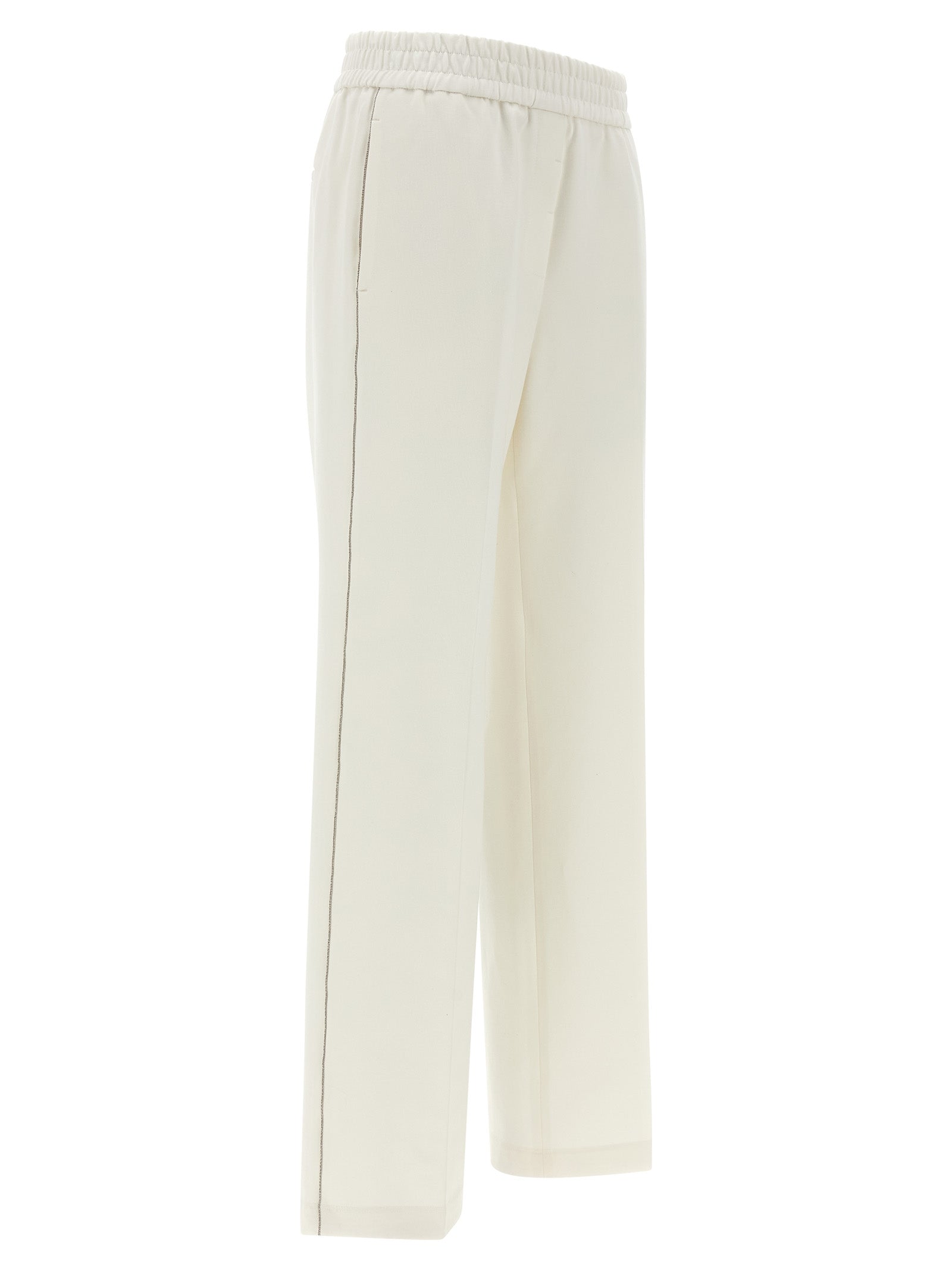 Peserico White Cotton Casual Pants