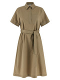 Peserico Bicolor Cotton Midi Dress