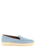 Santoni Blue Calfskin Slip-On Loafers