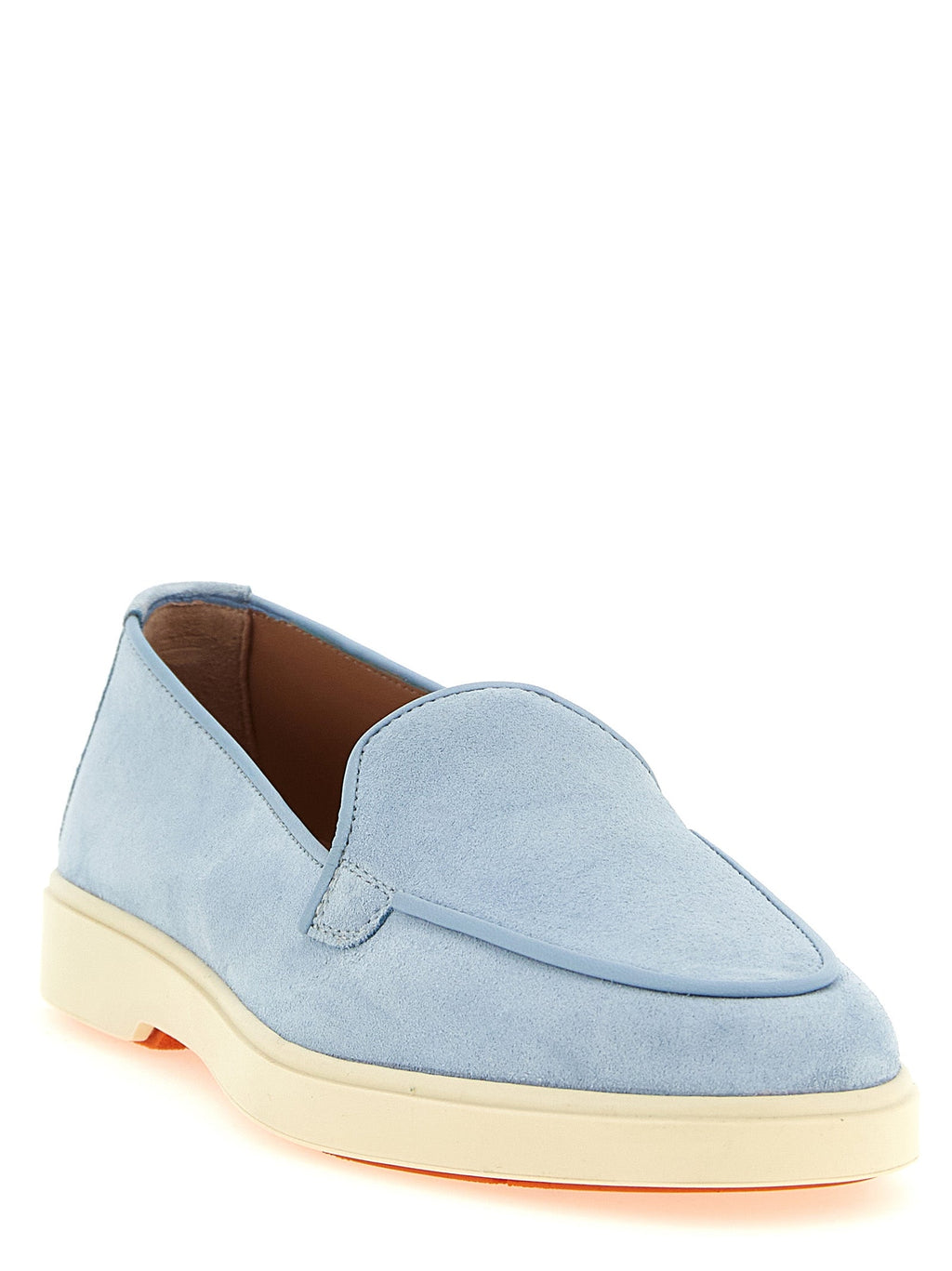 Santoni Blue Calfskin Slip-On Loafers