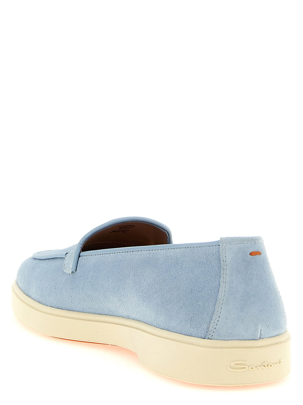 Santoni Blue Calfskin Slip-On Loafers
